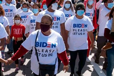 I Tried To Cross The Border And All I Got Was This Lousy Biden T Shirt Migrants Demonstrating