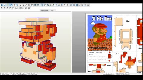 Fire Mario Bros 8 Bits Papercraft Youtube
