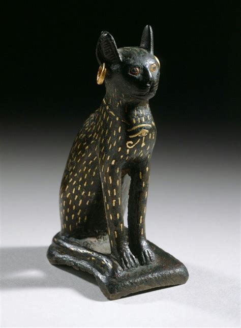 figurine of the goddess bastet as a cat egypt 21st 26th dynasty 1081 525 b c bronze