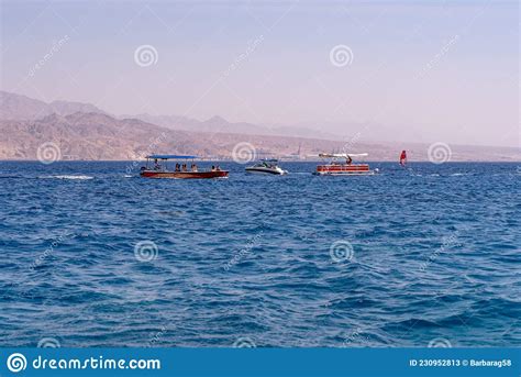 Boats On The Red Sea At Eilat In Israel Editorial Stock Photo Image