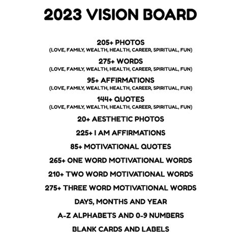 2023 Vision Board Kit Complete Ultimate Bundle Inspirational Etsy Uk