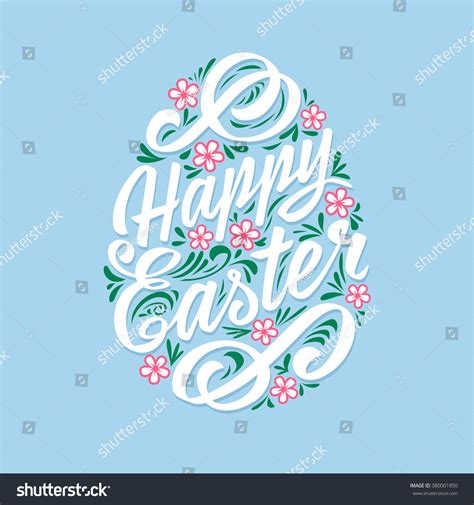 Happy Easter Greeting Card Handdrawing Lettering Stock Vector 380001850