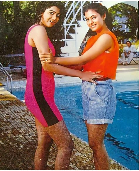 He makes her sit on. Shilpa Shetty and Kajol on the sets of Baazigar ...