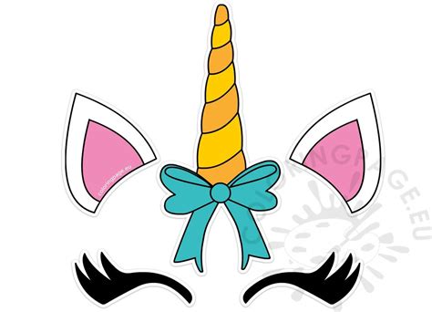 unicorn face  bow printable coloring page
