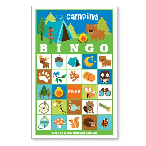 Camping Bingo Game Kids Printable Bingo Game Bingo Game For Kids