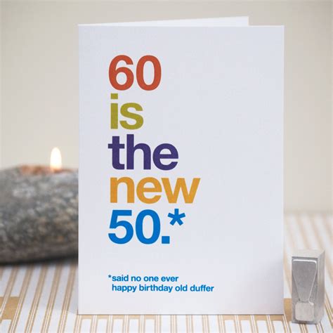 Funny 60th Birthday Card 60 Birthday Witty Birthday Card