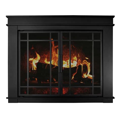 Masonry fireplaces are constructed of brick and mortar with a brick chimney. Pleasant Hearth Fillmore Medium Glass Fireplace Doors-FL ...