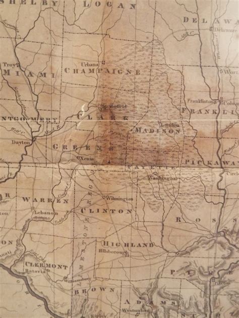Antique 1820 Map Of Ohio By A Bourne