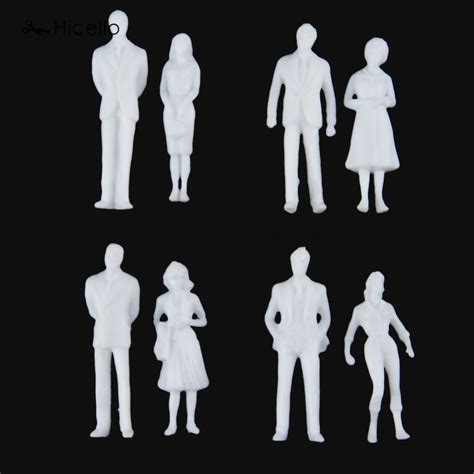 100pcs White Model People 36mm18mm13mm Miniature Figures