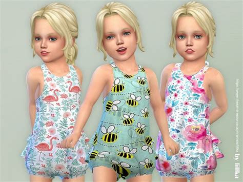 The Sims Resource Toddler Summer Romper 05 By Lillka • Sims 4 Downloads