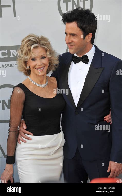 los angeles ca june 5 2014 jane fonda and actor son troy garity at the 2014 american film