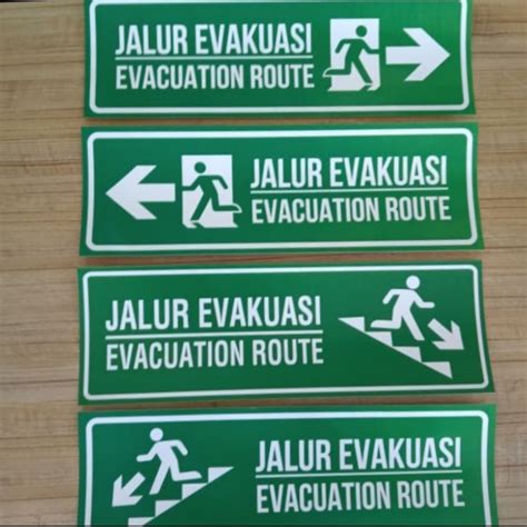 Jual Stiker Rambu K3 Jalur Evakuasievacuation Route A B C D Uk 10x30 Cm Shopee Indonesia