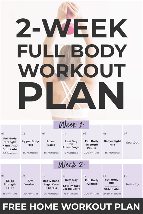 14 Day Challenge Full Body Workout Plan Nourish Move Love