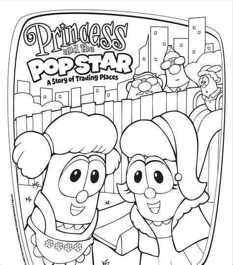 Children would love to relive the various scenes of the tv show as they go on a coloring spree. Free VeggieTales Princess and the Popstar Coloring Page ...