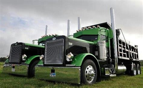 Twin Pete Diesel Wagon Black And Green Dump Trucks Trucks