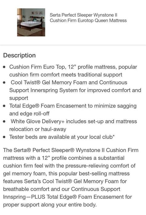 Serta Wynstone Queen 12 Pillowtop Mattress For Sale In Hoffman Estates
