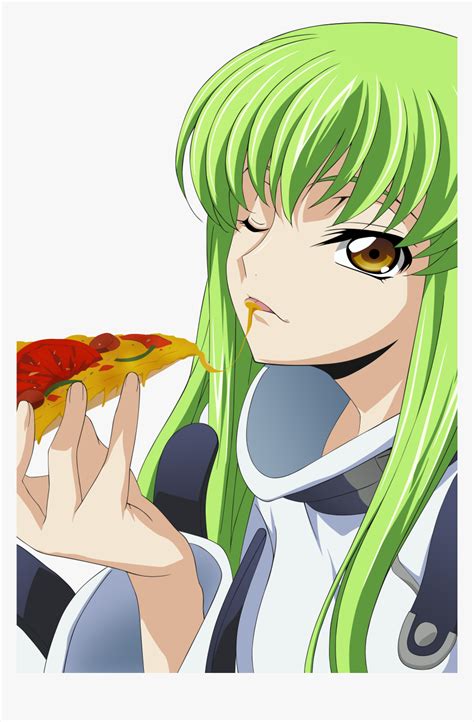 Anime Girl Eating Pizza Cc Code Geass Eating Pizza Hd Png Download Kindpng