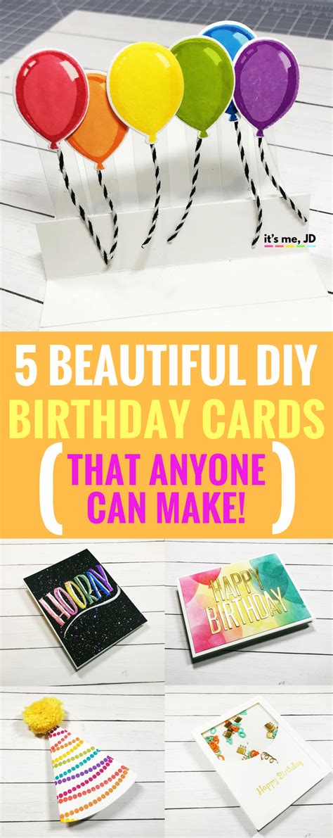 5 Diy Birthday Cards Handmade Easy And Simple Birthday Card Ideas
