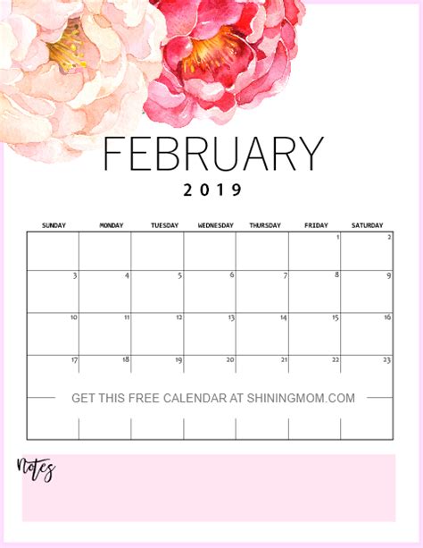 12 Free Printable February 2019 Calendar And Planners Awesome Designs