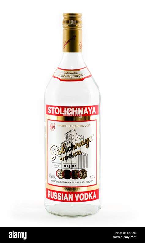 Bottle Of Stolichnaya Russian Vodka Stock Photo Alamy