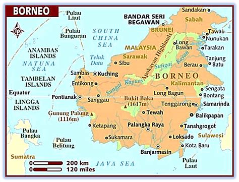 Where Is Borneo Located On A World Map Us States Map