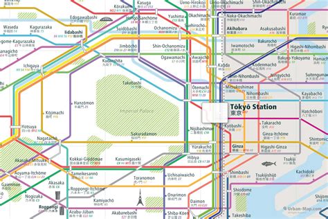 Central Tokyo Rail Map A Smart Printed City Map Order Now
