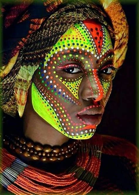 Africa Maquillaje Africano Pinturas Faciales Maquillaje Tribal