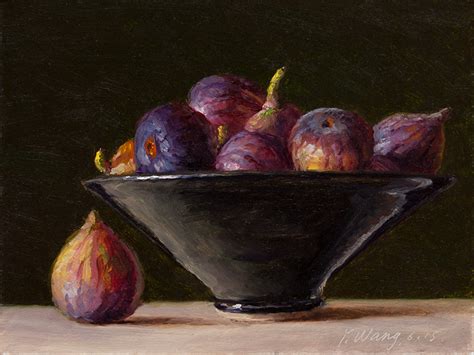 Wang Fine Art Figs In A Bowl Still Life Oil Painting