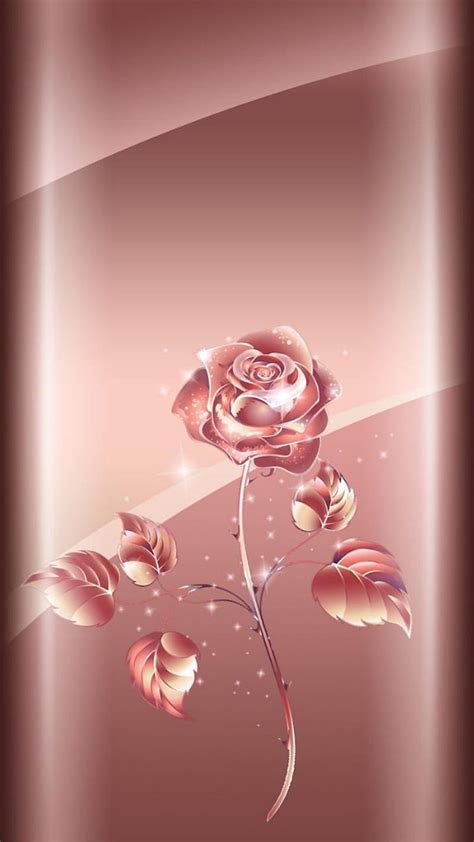 Rose Flower Gold Pattern Pink Hd Phone Wallpaper Peakpx