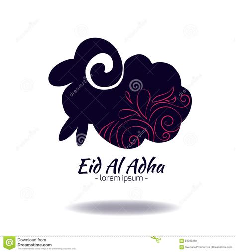 Free eid al adha mubarak vector card. Eid-Ul-Adha stock vector. Illustration of goat, animals ...