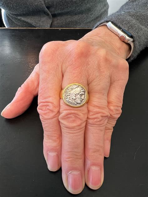 22 Karat Gold Ring With Ancient Silver Coin For Sale At 1stdibs