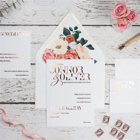 Foil Wedding Invitation Suite Connor And Oliver Wedding Etsy Canada