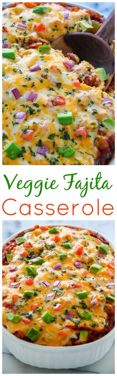 Veggie Fajita Quinoa Casserole Veggiecasserole Vegetarian Easy