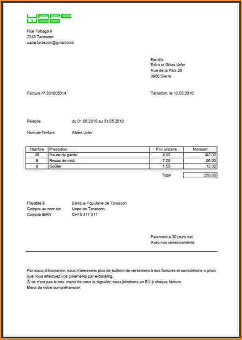 Modele facture acquittée association  tout degorgement