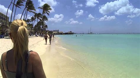 Palm Beach In Front Of The Holiday Inn Aruba Youtube