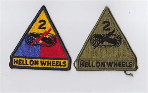 2nd Armored Division Insignia Patch Color Subdued Set New Insignia