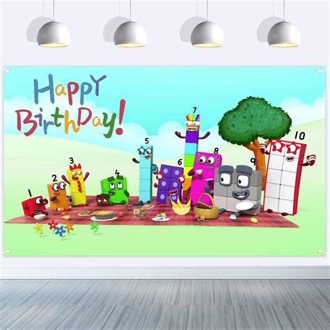 Buy Numberblocks Backdrop Birthday Party Decoration 5x3ft