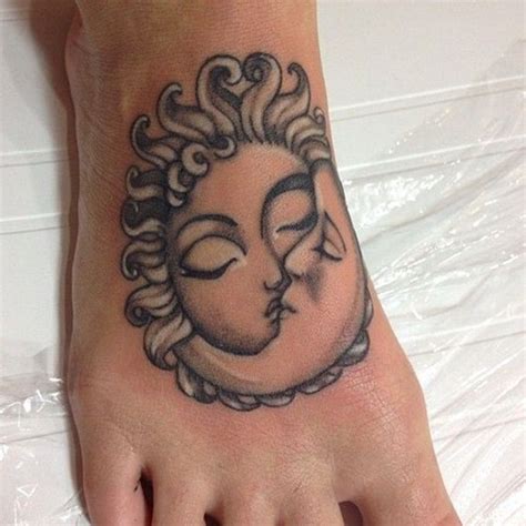 35 Meaningful Sun And Moon Tattoo Designs For Women Foot Tattoos Foot Tattoos For Women Sun