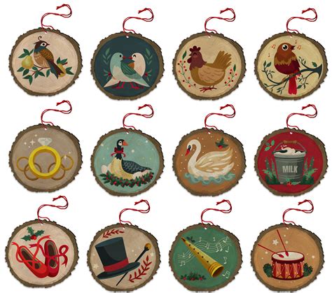 The Twelve Days Of Christmas Ornaments Set Of 12