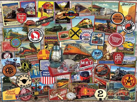 Train Puzzles Alaska Railroad Atchison New York Central Linens And
