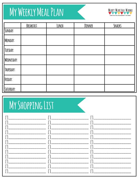 Meal Planning Printables All 8 Planner Designs Come In Three Sizes