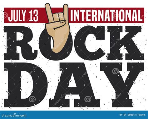 Hand Doing A Sign Of Horns For International Rock Day Vector