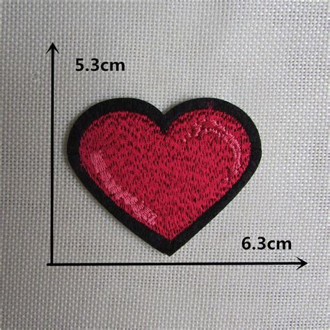 fashion heart patches for clothing iron on embroidered appliques diy apparel accessories patches