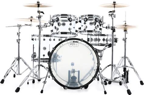 Dw Ddac2215cl Design Series 5 Piece Shell Pack With Snare Drum Clear