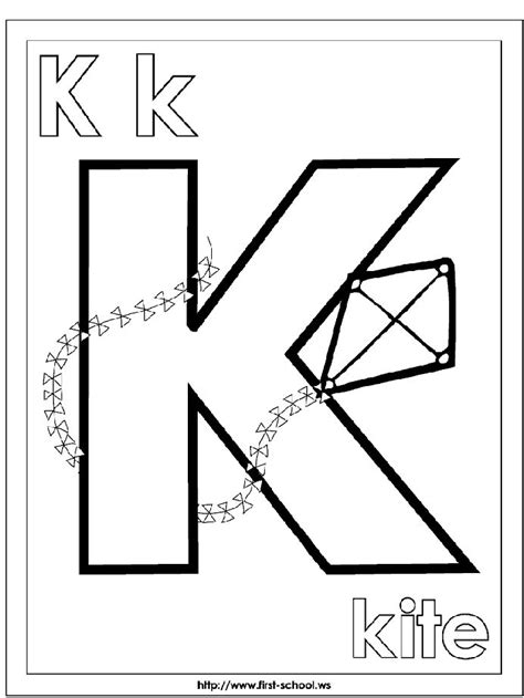 Letter k is for kite coloring page : K for Kite coloring page at: http://www.first-school.ws/t ...
