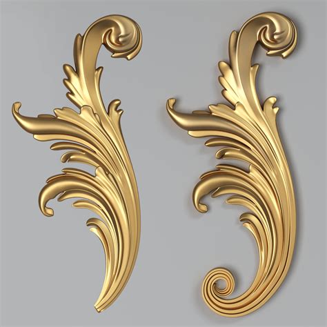 3d Other Leaf Gold Ornate Gold Ornaments Design Filagree Tattoo Leave