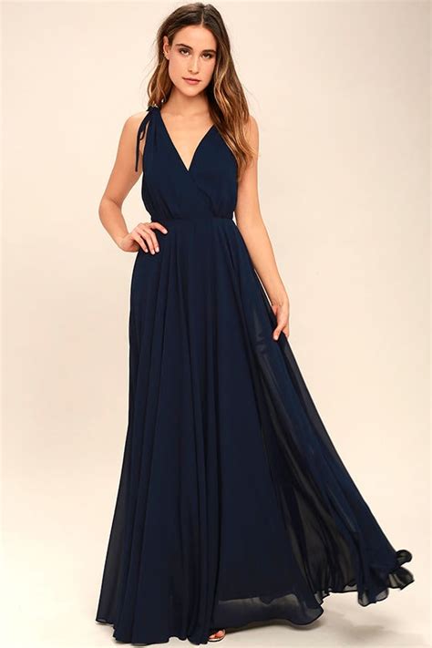 Lovely Navy Blue Maxi Dress Backless Maxi Dress Blue Gown 84 00 Lulus