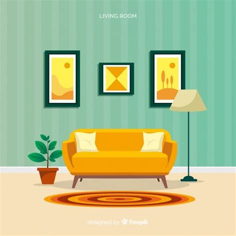 Premium Vector Modern Living Room With Flat Design Living Room