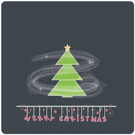 Minimalistic Flat Design Merry Christmas E Card With Christmas Tree