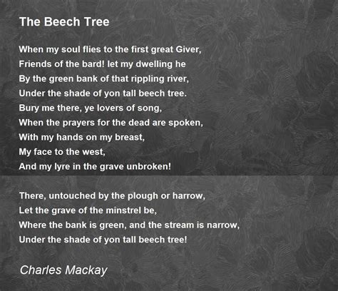 The Beech Tree The Beech Tree Poem By Charles Mackay
